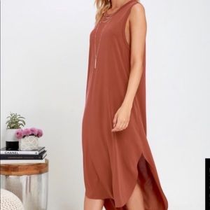 Lulus midnight lady washed midi red dress